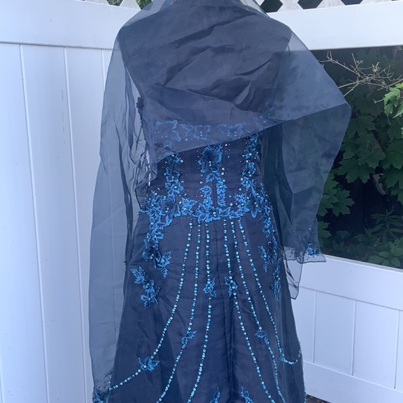 Jovani sz 8 prom party dress blue cocktail wedding party dress - Picture 16 of 16